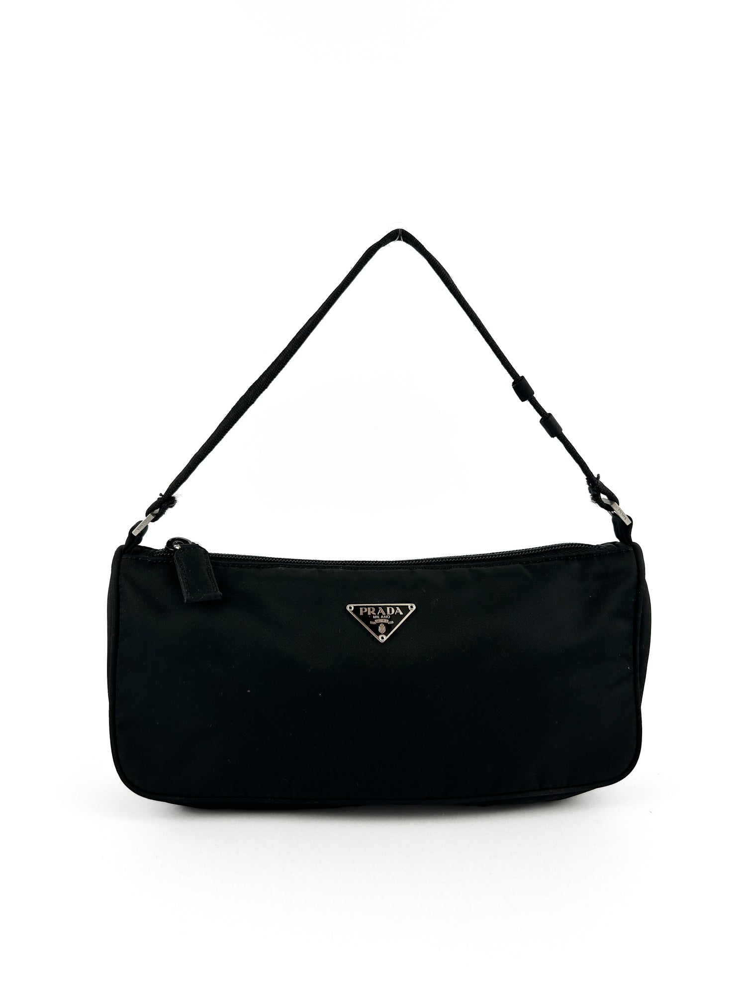 Vintage Prada Milano Nylon Black Shoulder Bag