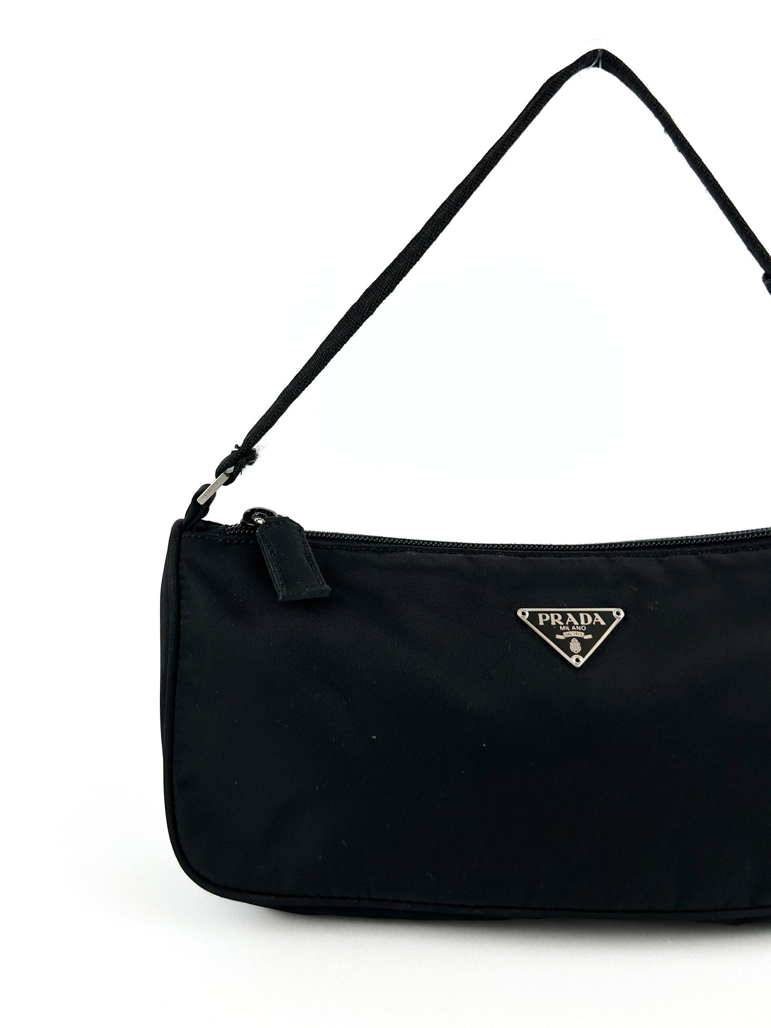 Vintage Prada Milano Nylon Black Shoulder Bag