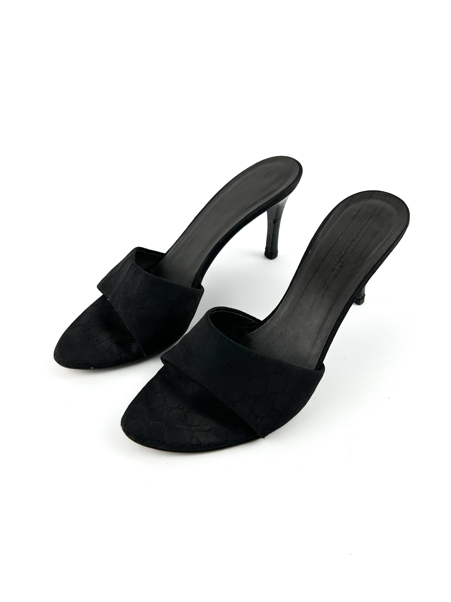 Gucci Monogram Black Heels