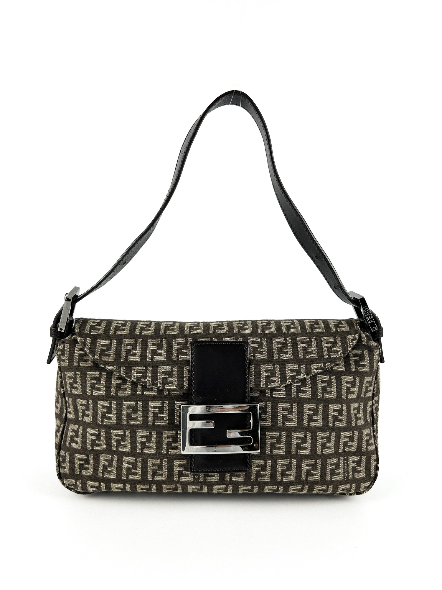 Vintage Fendi Zucca Baguette Shoulder Bag 90s