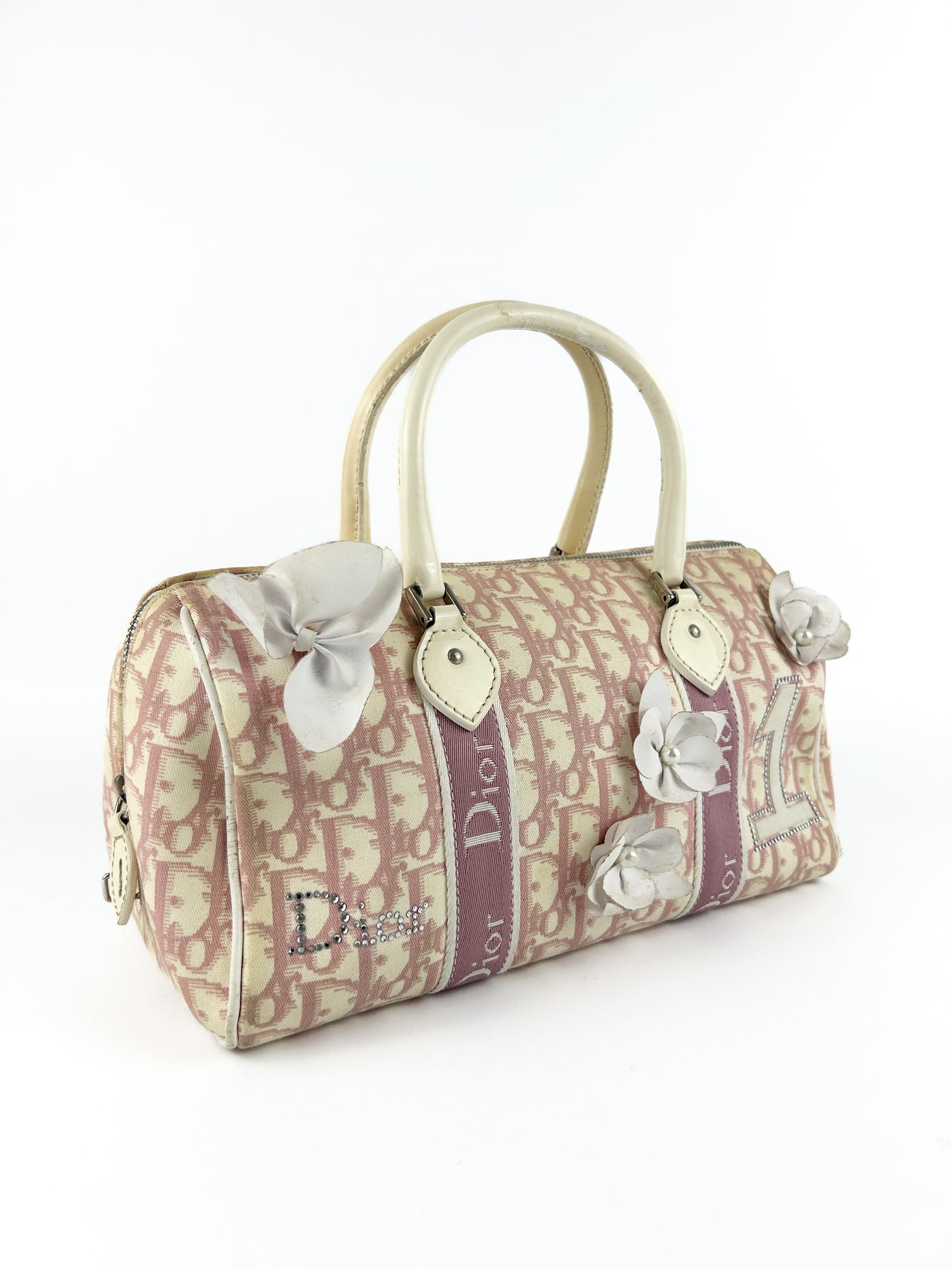 Vintage Christian Dior Girly Pink Monogram Boston Handbag (2004)