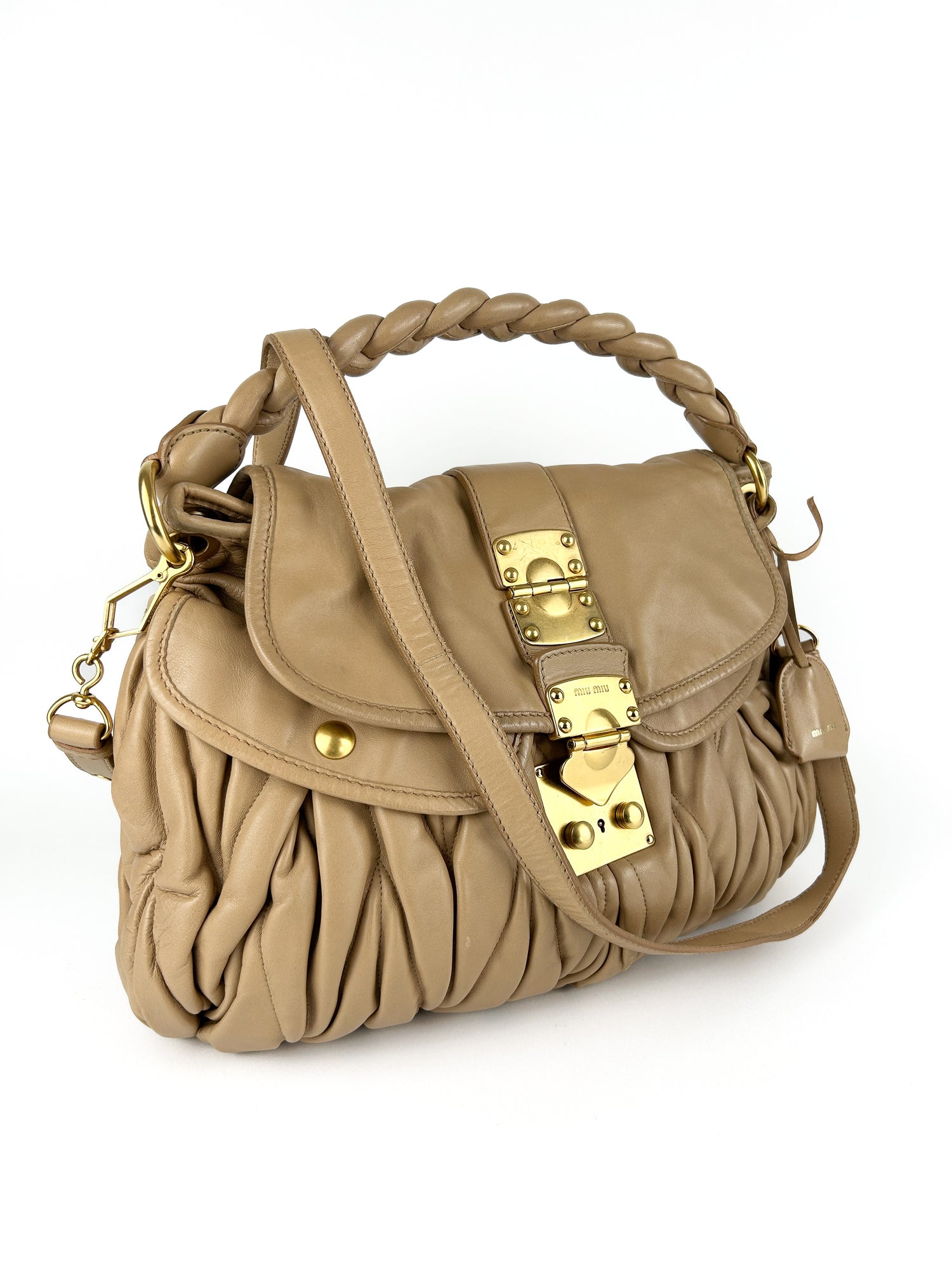 Vintage Miu Miu Matelasse Leather Coffer Hobo 2way Bag 2000s