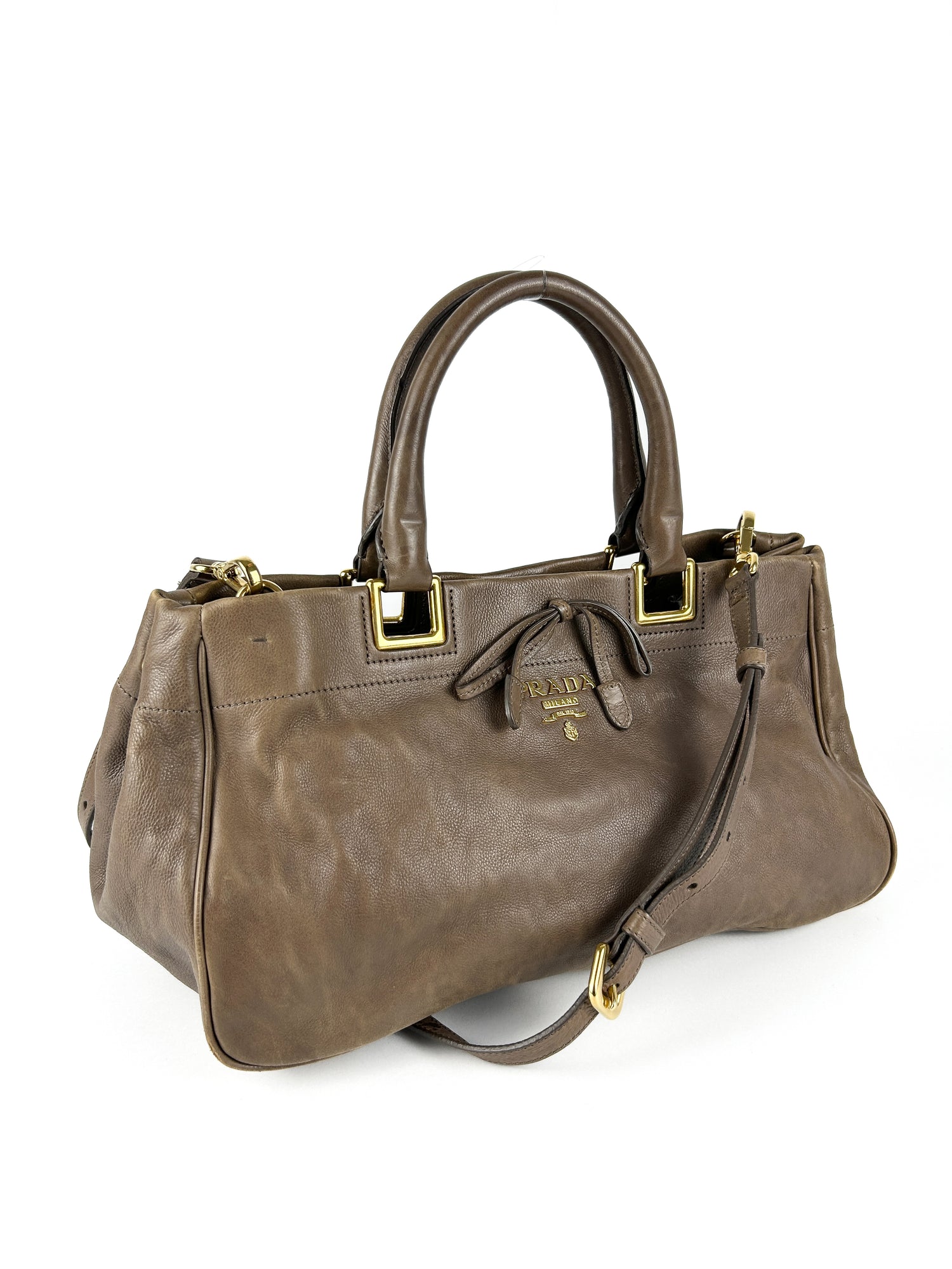 Vintage Prada Glace Calf Leather 2way Bag 2000s
